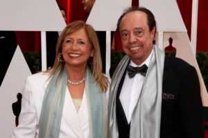 Gracinha Leporace e o marido, Sergio Mendes, no Oscar em 2015