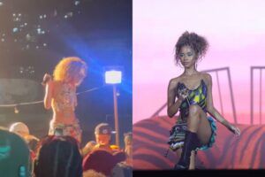 Tyla grava clipe no Vidigal