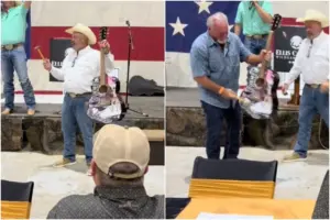 Homem comprou violão autografado de Taylor Swift em leilão