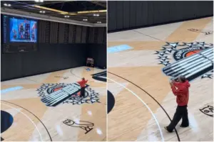 Quadra de basquete na mansão de Drake