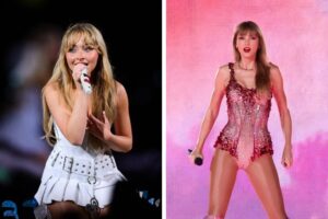 As cantoras Sabrina Carpenter e Taylor Swift