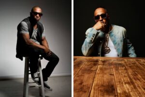 Os cantores Ja Rule e Mano Brown