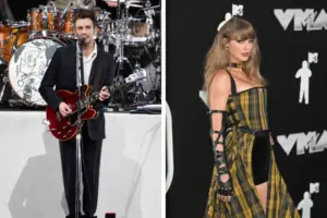 Os cantores Matty Healy e Taylor Swift