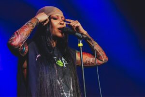 Erykah Badu durante show em São Paulo (Rafael Strabelli/ Espaço Unimed)