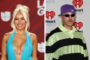 Os cantores Karol G e Feid