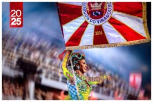 Capa do álbum com sambas de enredo do Carnaval do Rio de Janeiro 2025 (Renata Xavier/Divulgação)