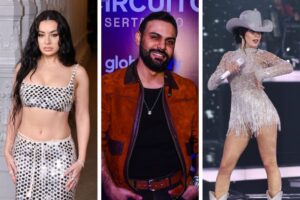 Os cantores Charli XCX, Thullio Milionário e Ana Castela