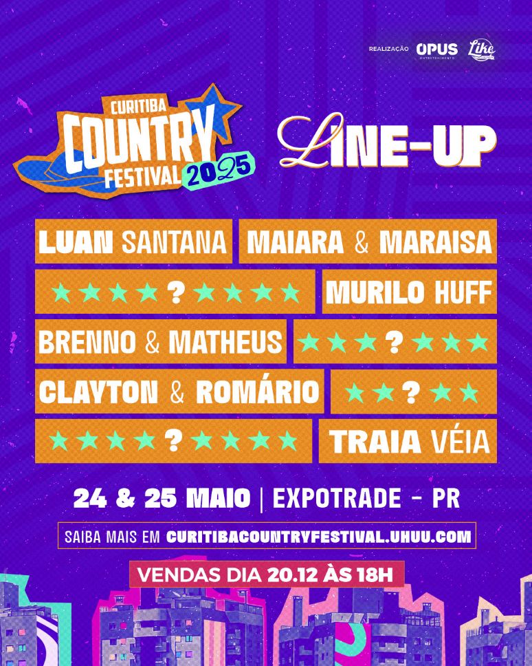 Line up do Curitiba Country Festival 2025
