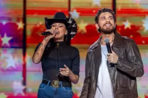 Os cantores Ana Castela e Gustavo Mioto