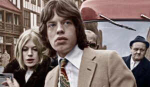 Marianne Faithfull e Mick Jagger em dezembro de 1969