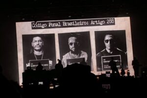 Criolo, Rael e Mano Brown no show 'Qual é o Crime?' (Alexandre de Melo)