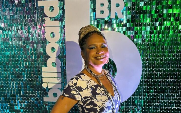 Teresa Cristina no espaço Billboard BR na Sapucaí (Lucas Vieira)