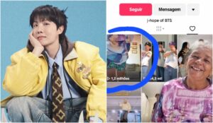 Curtida de J-Hope no vídeo de Rosilene Maria