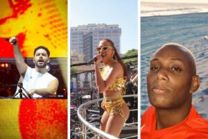 Os cantores Pedro Sampaio, Anitta e MC GW