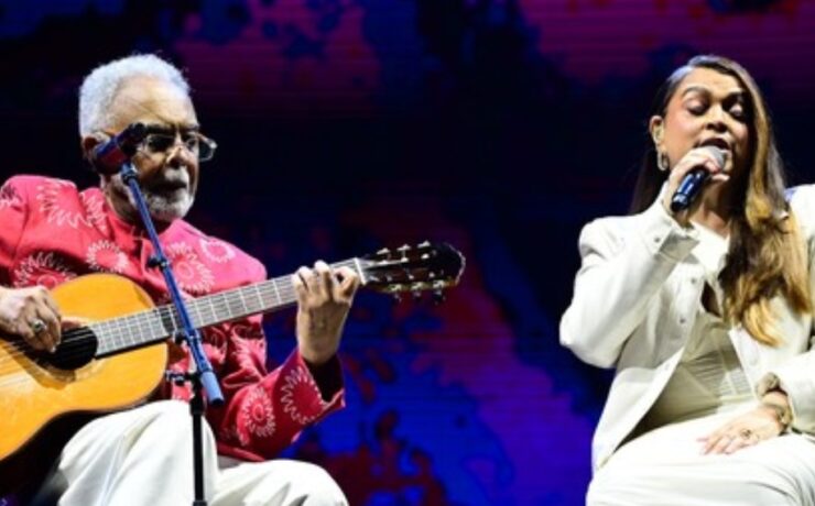 Gilberto Gil e Preta Gil no Show da turnê 'Tempo Rei, em SP (redes sociais)