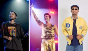 Os cantores Grelo, Luan Santana e J. Eskine