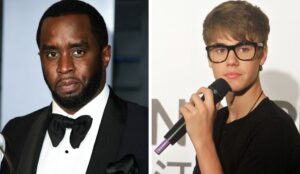 Os cantores P Diddy e Justin Bieber