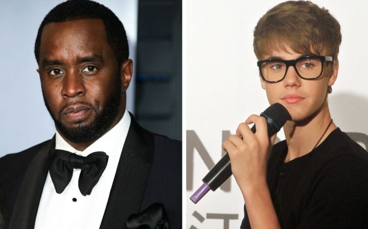 Os cantores P Diddy e Justin Bieber