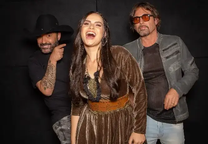 A cantora Sabrina Seleguim e a dupla Edson & Hudson