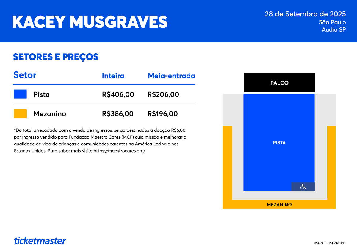 Setores e preços do show de Kacey Musgraves em São Paulo