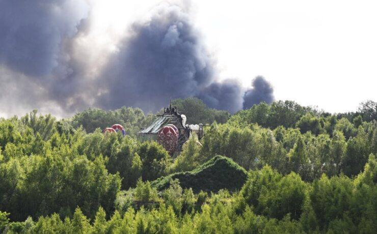 Fumaça causada por incêndio no Tomorrowland