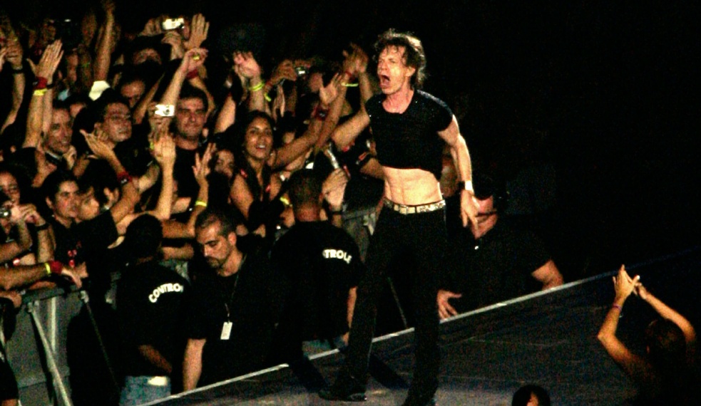 Mick Jagger em show dos Rolling Stones em Copacabana, no Rio, em 2006
