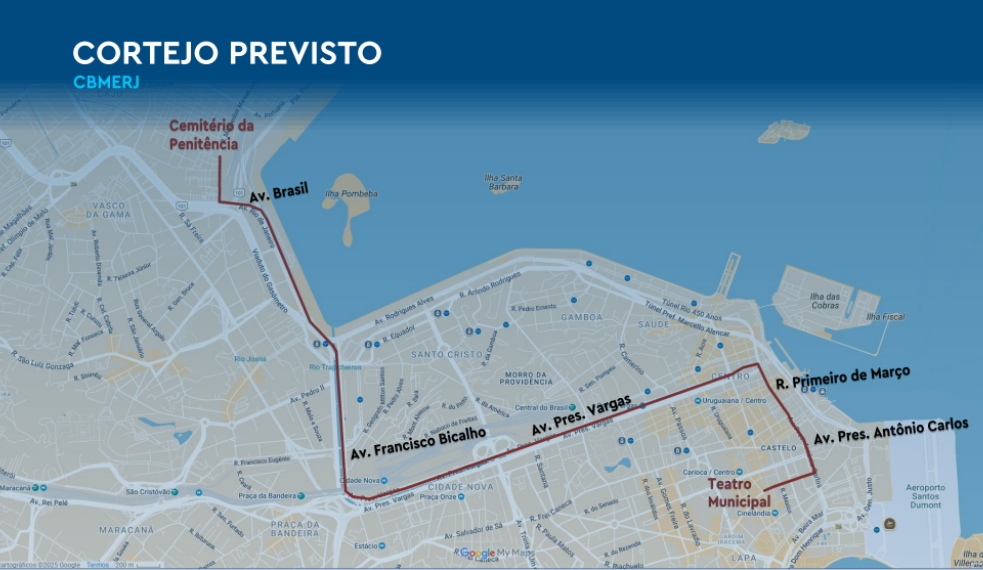 Trajeto do cortejo em homenagem a Preta Gil