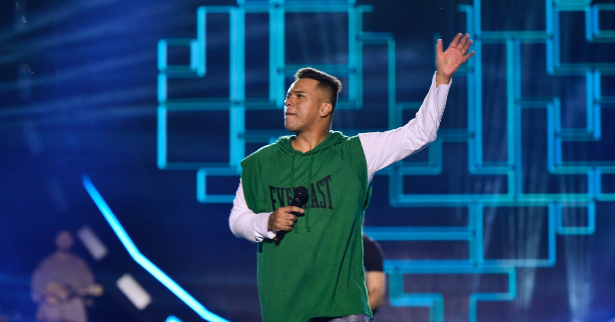 Bruno Cardoso do Sorriso Maroto no Allianz Parque (SP) (Eduardo Martins/Brazil News)