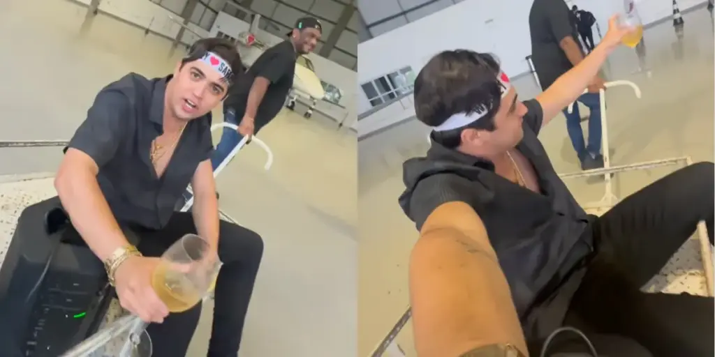 Natanzinho Lima transforma aeroporto em ‘trio elétrico’ e diverte fãs 1 Natanzinho Lima
