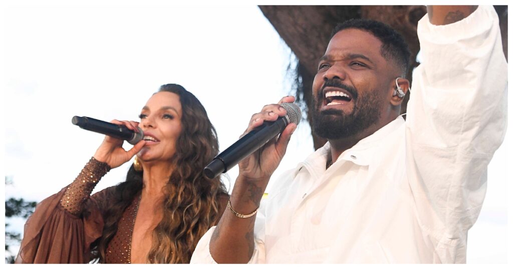 Ivete e Arlindinho na gravação do projeto 'Ivete Clareou'