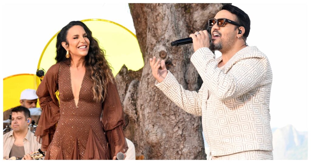 Ivete e Belo na gravação do projeto 'Ivete Clareou'