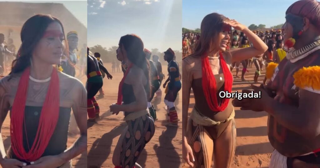Anitta participa de ritual no Território Indígena do Xingu; veja vídeo 1 Anitta no Xingu (Reprodução Instagram Mídia Indígena)