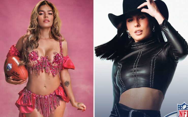 Karol G e Ana Castela na NFL (Instagram)