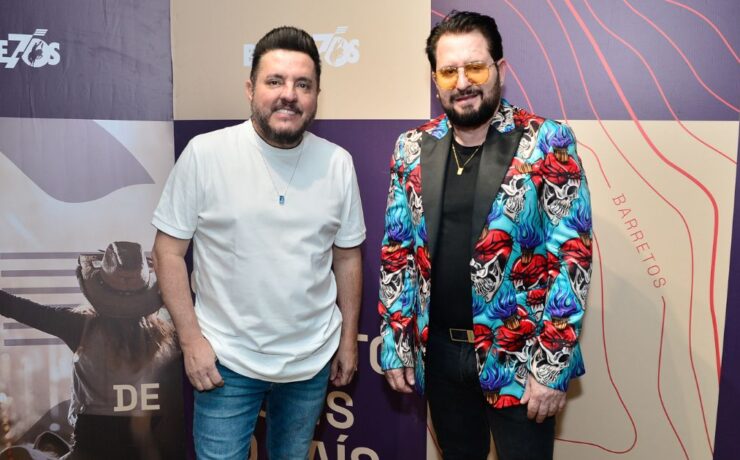 Bruno e Marrone no camarim de Barretos