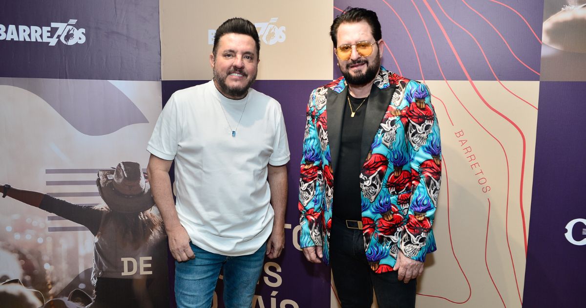 Bruno e Marrone no camarim de Barretos