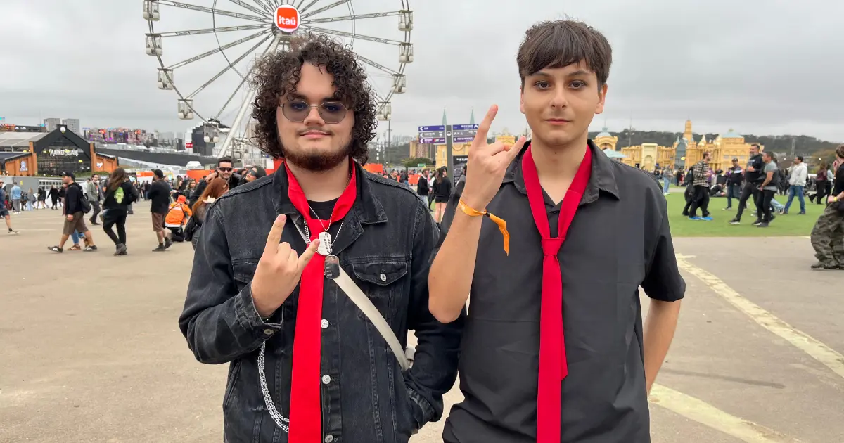 Thomas e Gabriel no The Town 2025 (Vitória Zane)