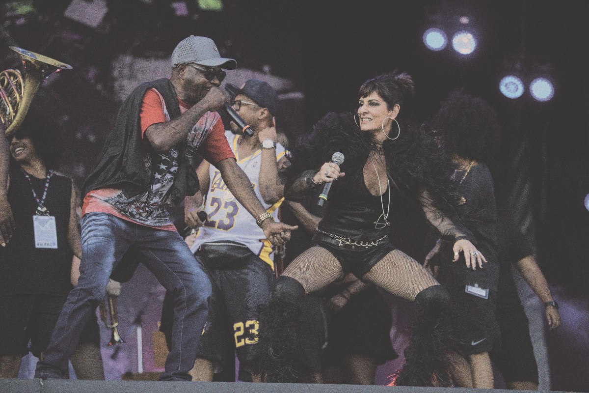Cidinho e Fernanda Abreu no Rock in Rio 2019 (Mauro Pimentel/AFP)