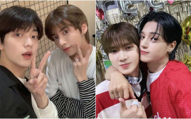 Soobin e Taehyun, do TXT, e Yeosang e Wooyoung, do ATEEZ