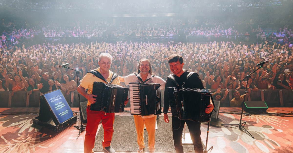 Dorgival Dantas, Waldonys e Flávio José no Encontro das Sanfonas (Luana Tayze)