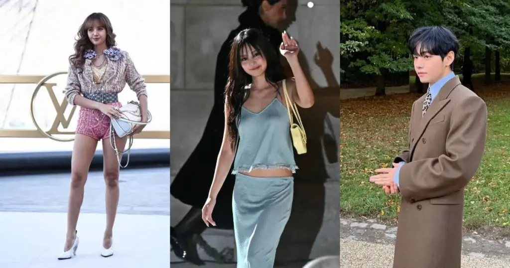 K-Pop domina Paris Fashion Week: veja looks e detalhes 1 Lisa e Jennie, do Blackpink, e V, do BTS (Reprodução)