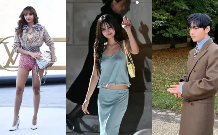 Lisa e Jennie, do Blackpink, e V, do BTS (Reprodução)