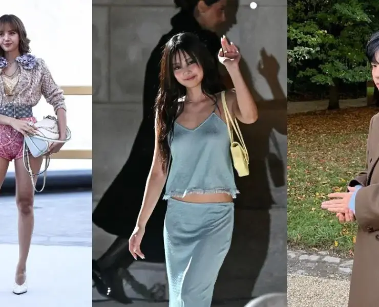 Lisa e Jennie, do Blackpink, e V, do BTS (Reprodução)