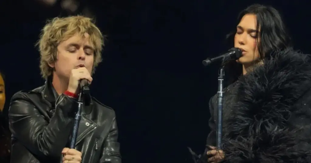 Dua Lipa ‘acorda’ Billie Joe, do Green Day, para show épico; veja 1 Dua Lipa convida Billie Joe, do Green Day, para show, em São Francisco