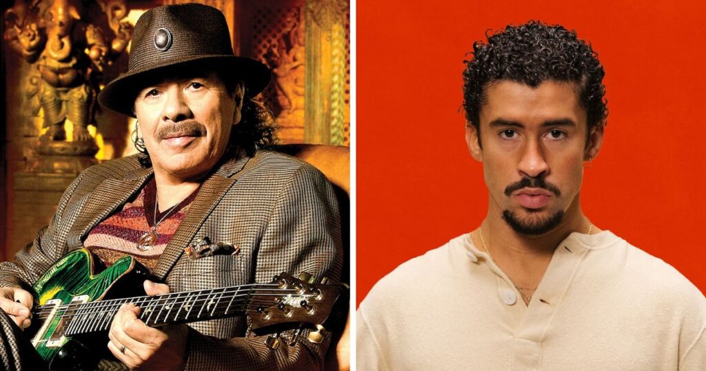 Carlos Santana nega rumores de oposição a Bad Bunny no Super Bowl 1 Carlos Santana e Bad Bunny (Foto - reprodução)