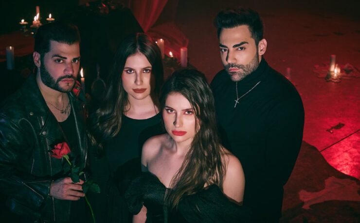 Júlia e Rafaela com Guilherme e Benuto em 'Vampiro'