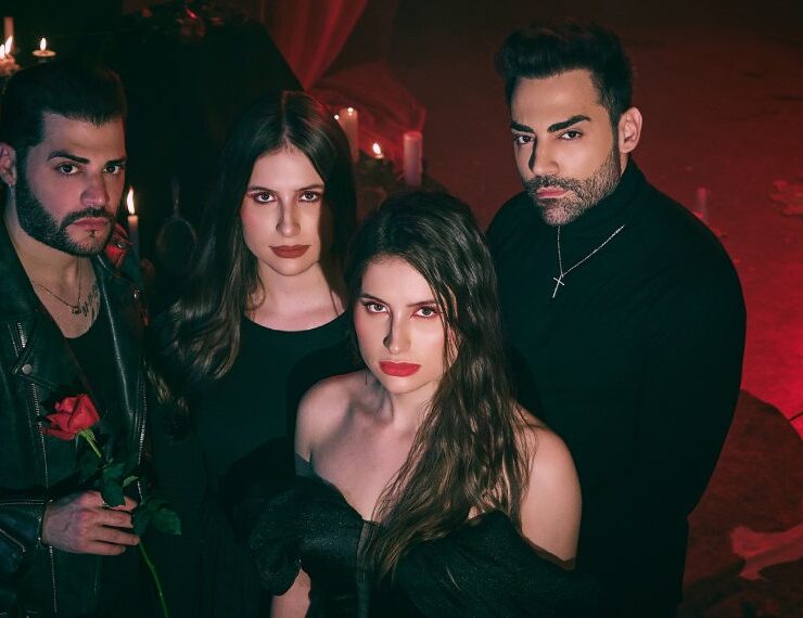 Júlia e Rafaela com Guilherme e Benuto em 'Vampiro'