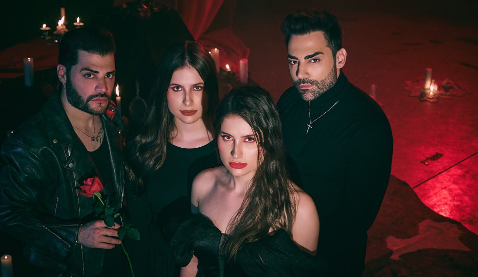 Júlia e Rafaela com Guilherme e Benuto em 'Vampiro'