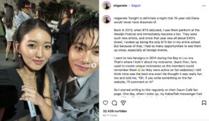 Publicação de fã de V, do BTS