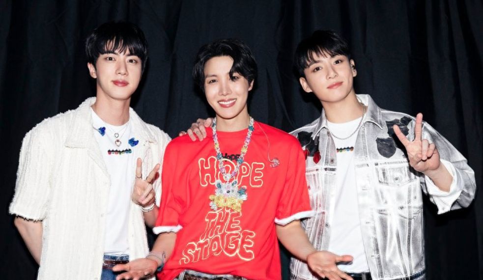 Jin, J-Hope e Jung Kook, do BTS