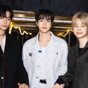 V, Jin e Jimin, do BTS